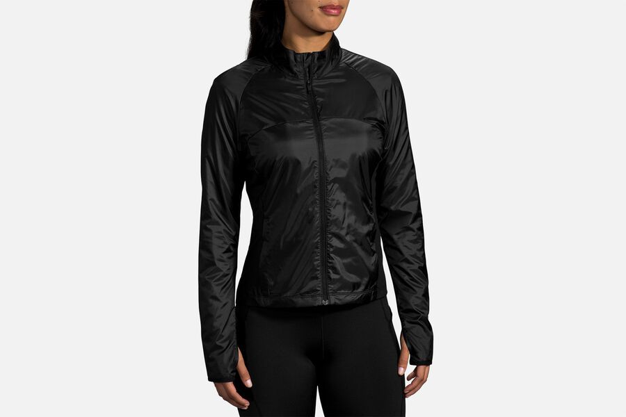 Womens Brooks Fusion Hybrid Outerwear Black | 718206-DVF